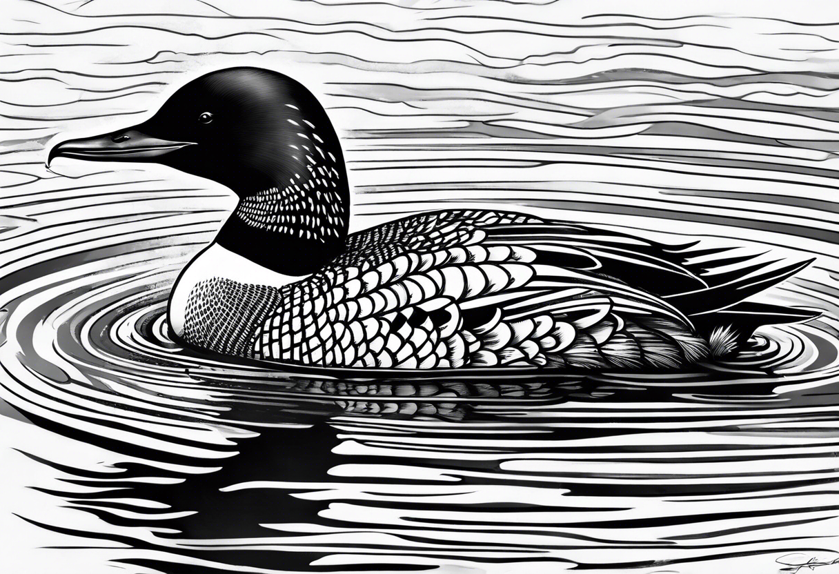 loon swimming tattoo idea