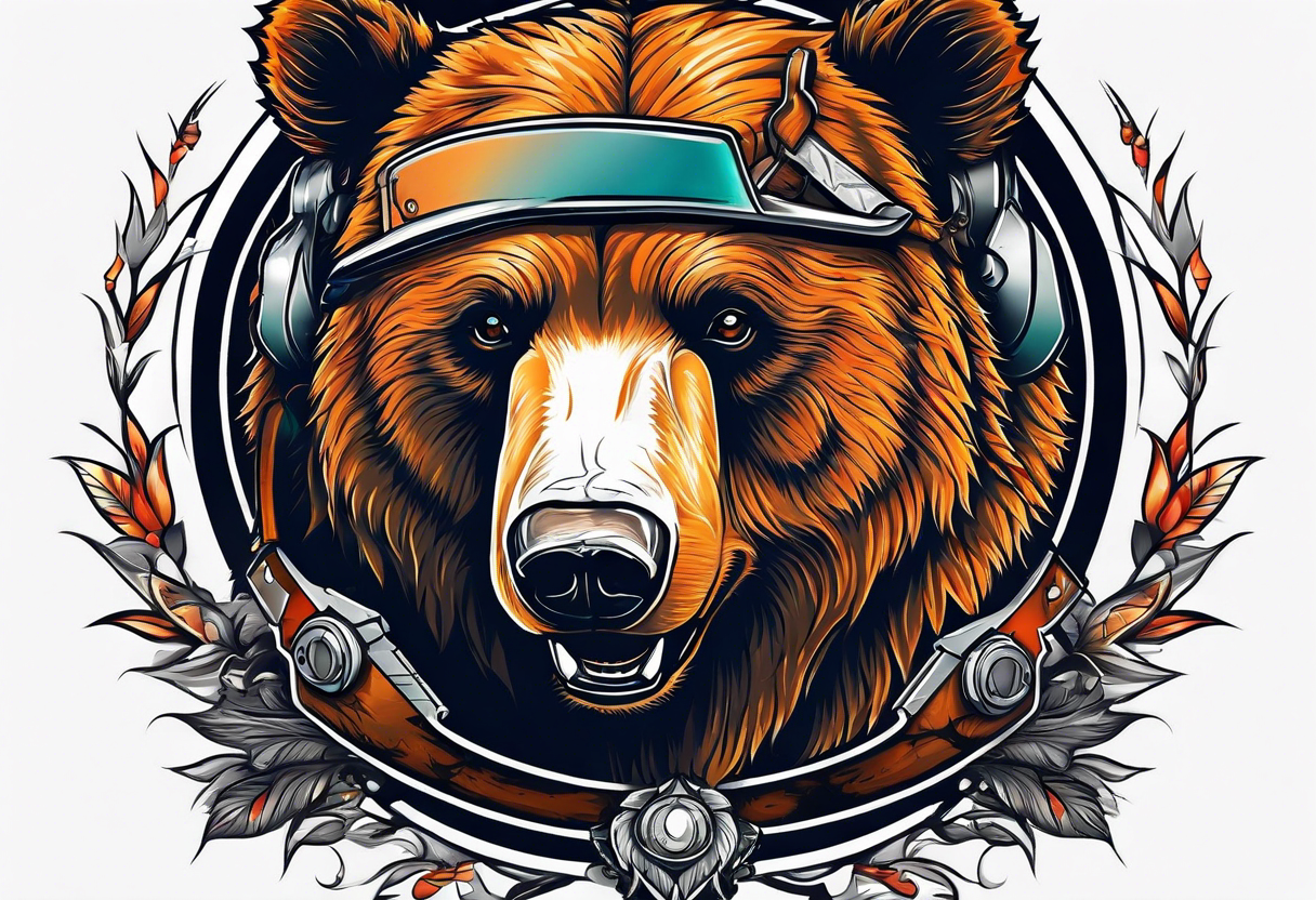 Bear with a chainsaw tattoo idea