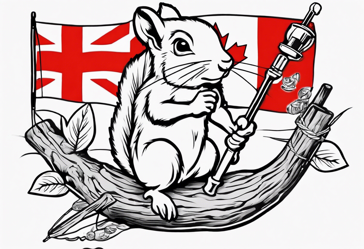 Fishing pole
"1946"
Apple fritter
Squirrel
Canadian flag tattoo idea