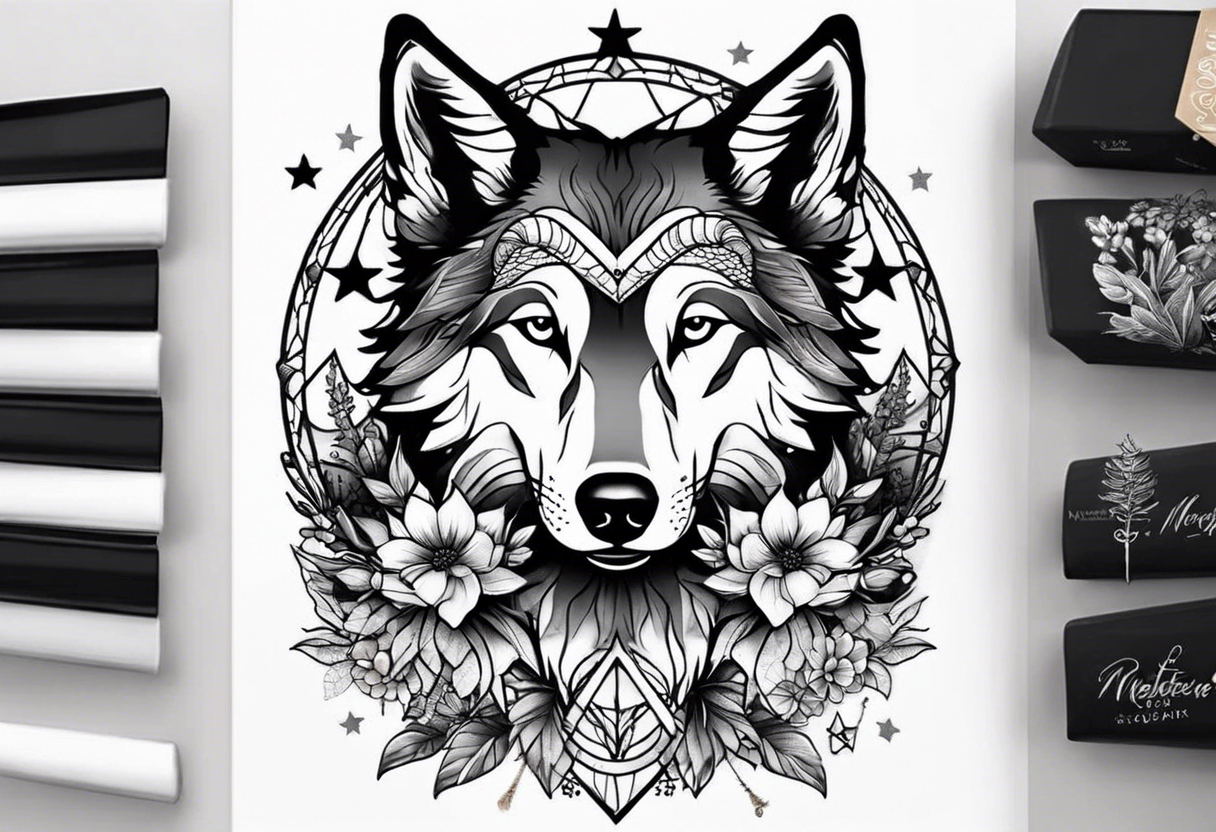 Stars, antlers, dogs, wolf, mountains, flowers, plants, dragonfly, dream catcher, birds
Design for my forearm and fist tattoo idea