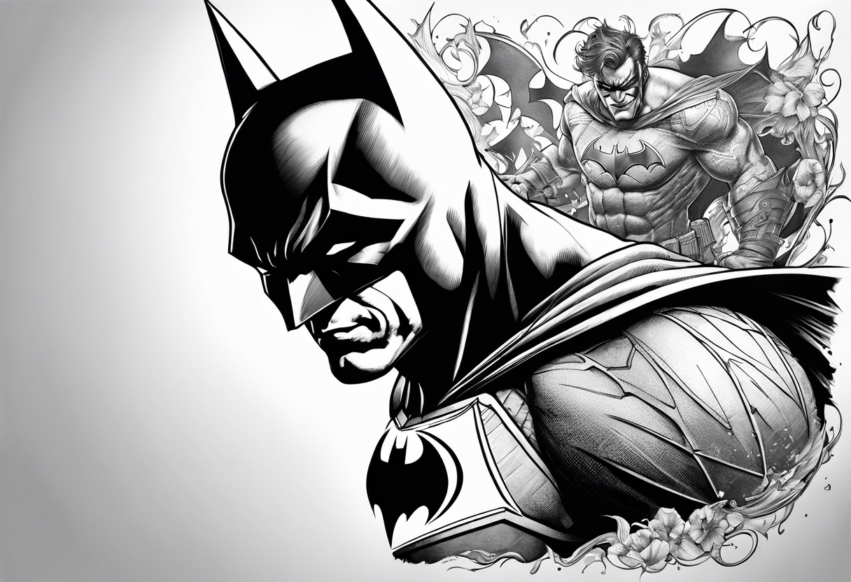 batman fight joker tattoo idea