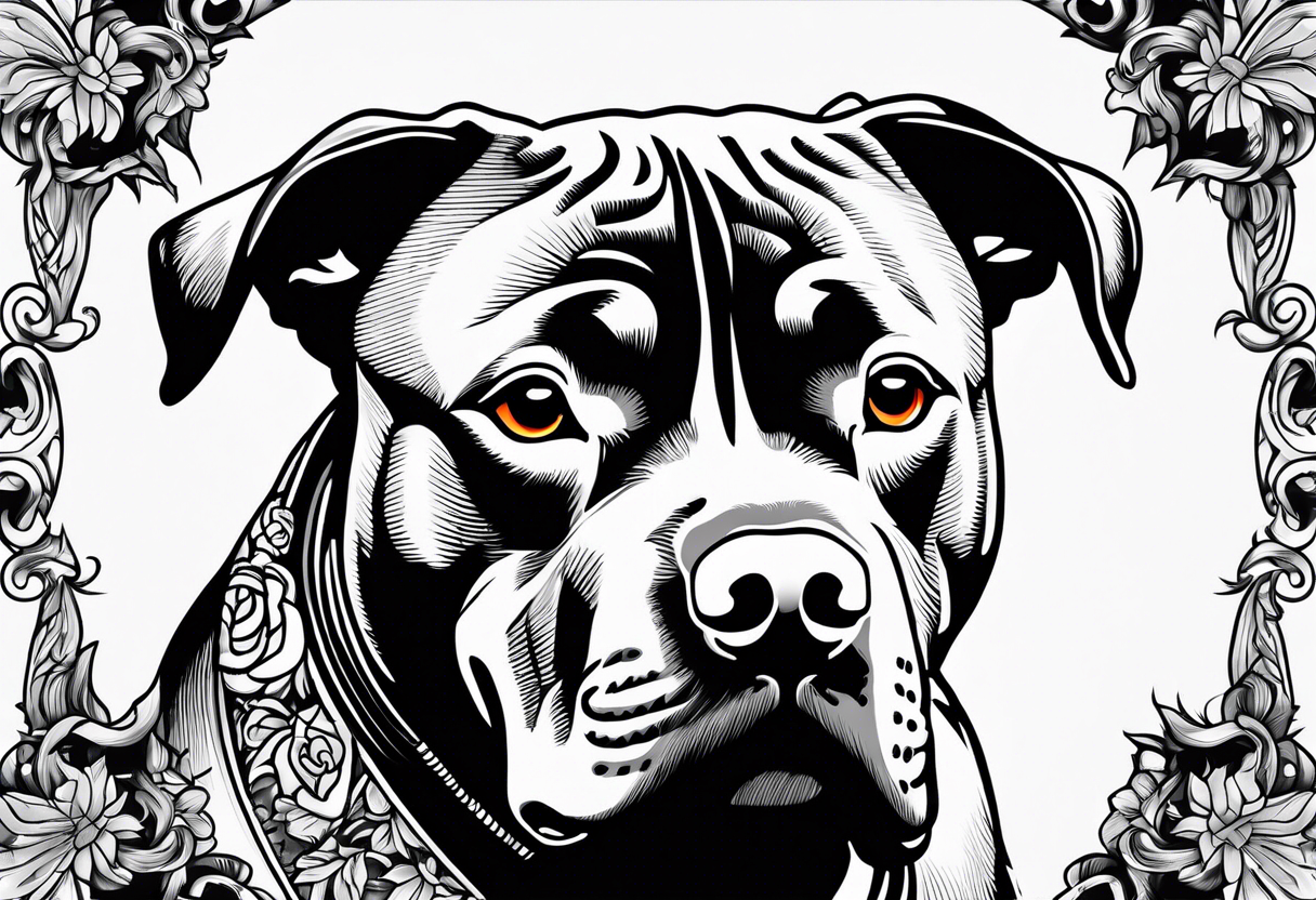 pit bull
 punk rock tattoo idea