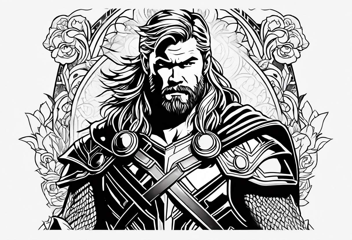 The Mighty Thor that looks like the Chris Hemsworth version tattoo idea