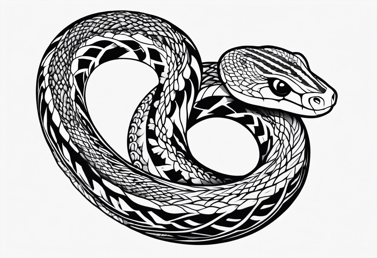 snake fast slithering from above simple tattoo idea