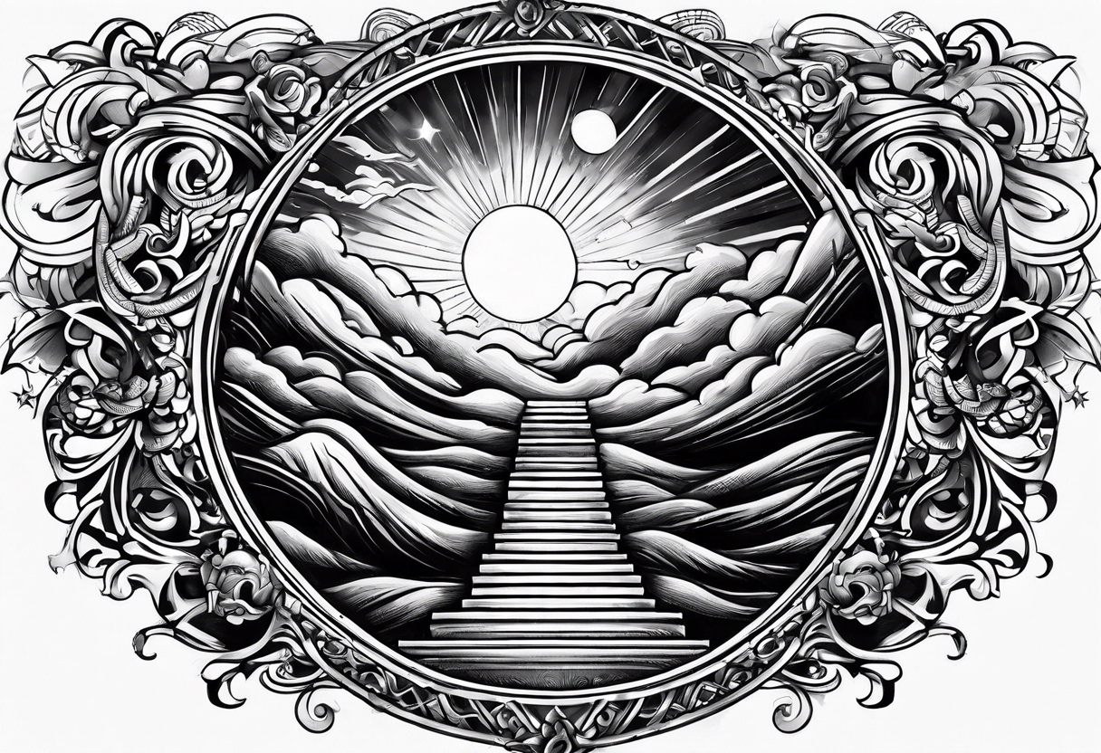 stairway to heaven sunrays tattoo idea