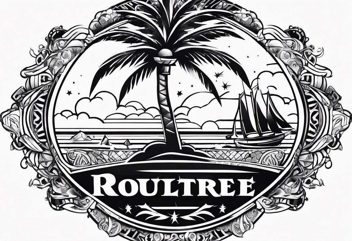 ROULETTE casino card games dice sun palm tree tattoo idea