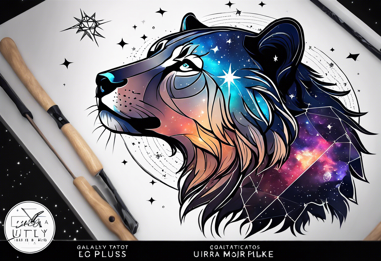 constellations Ursa Major plus Leo Minor plus Lynx in a galaxy tattoo idea