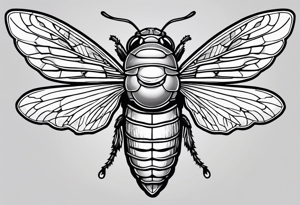 Neotraditional cicada tattoo idea