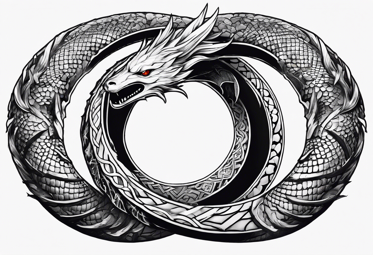 ouroboros dead, with neck cut off tattoo idea