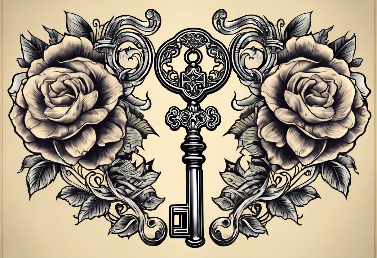 couple tattoo of an antique key with 2016 on it. the key should look it unlocks her matching antique locket with 1999 on it. tattoo idea