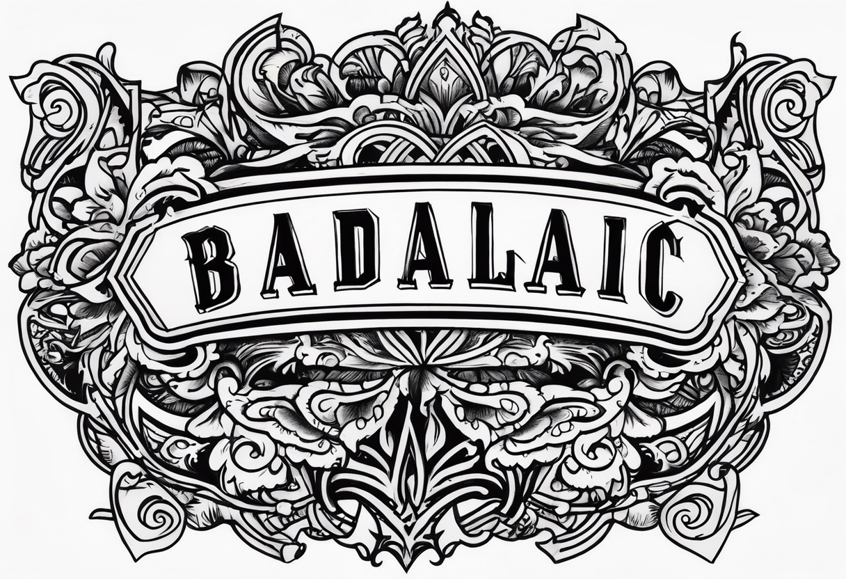 the word "BADILLAC" in old-school font tattoo idea