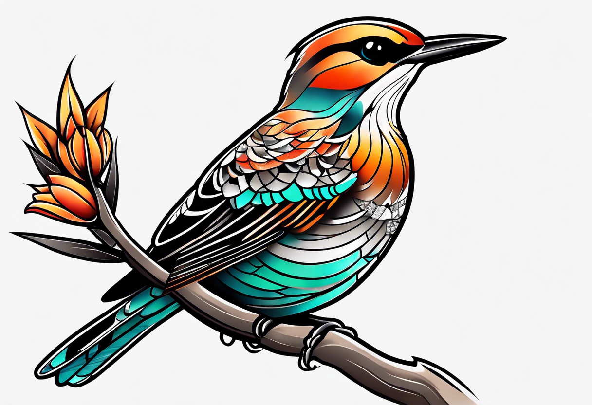 Female flicker bird tattoo idea