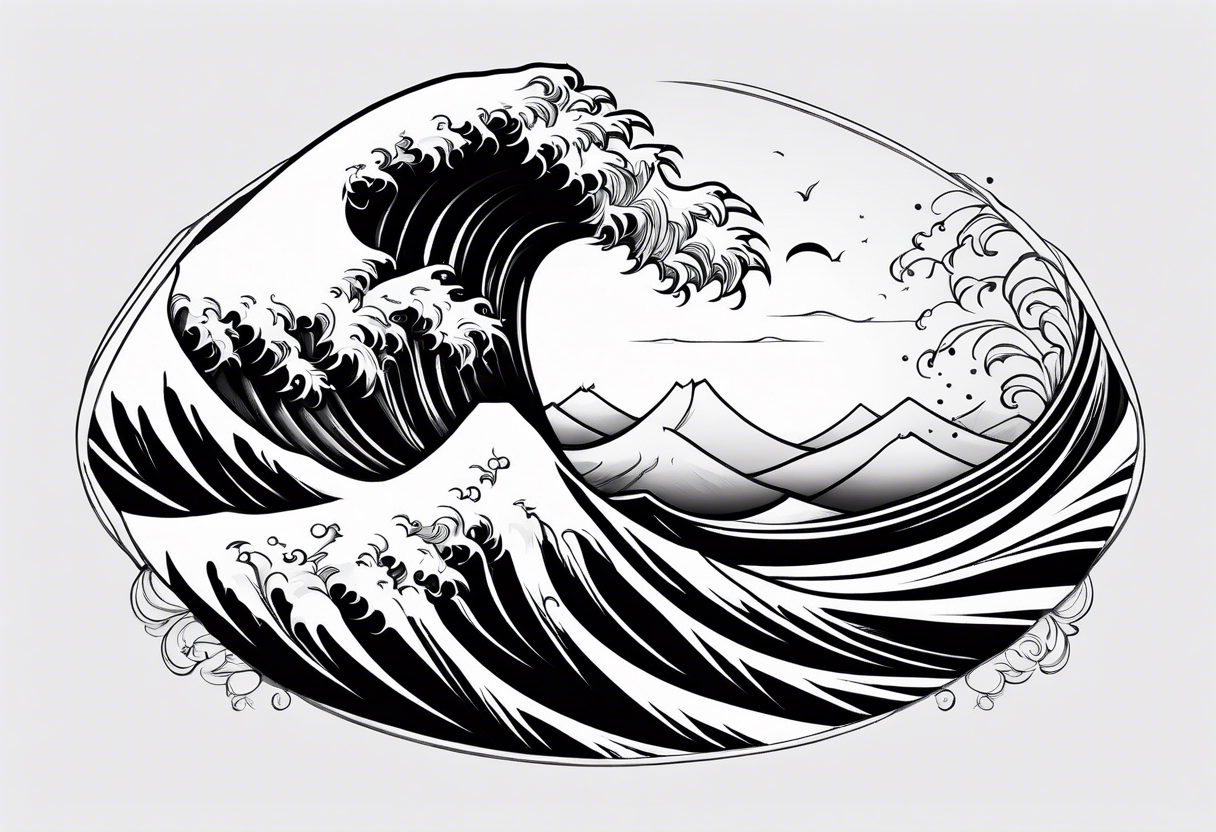 waves in a simplistic form tattoo idea