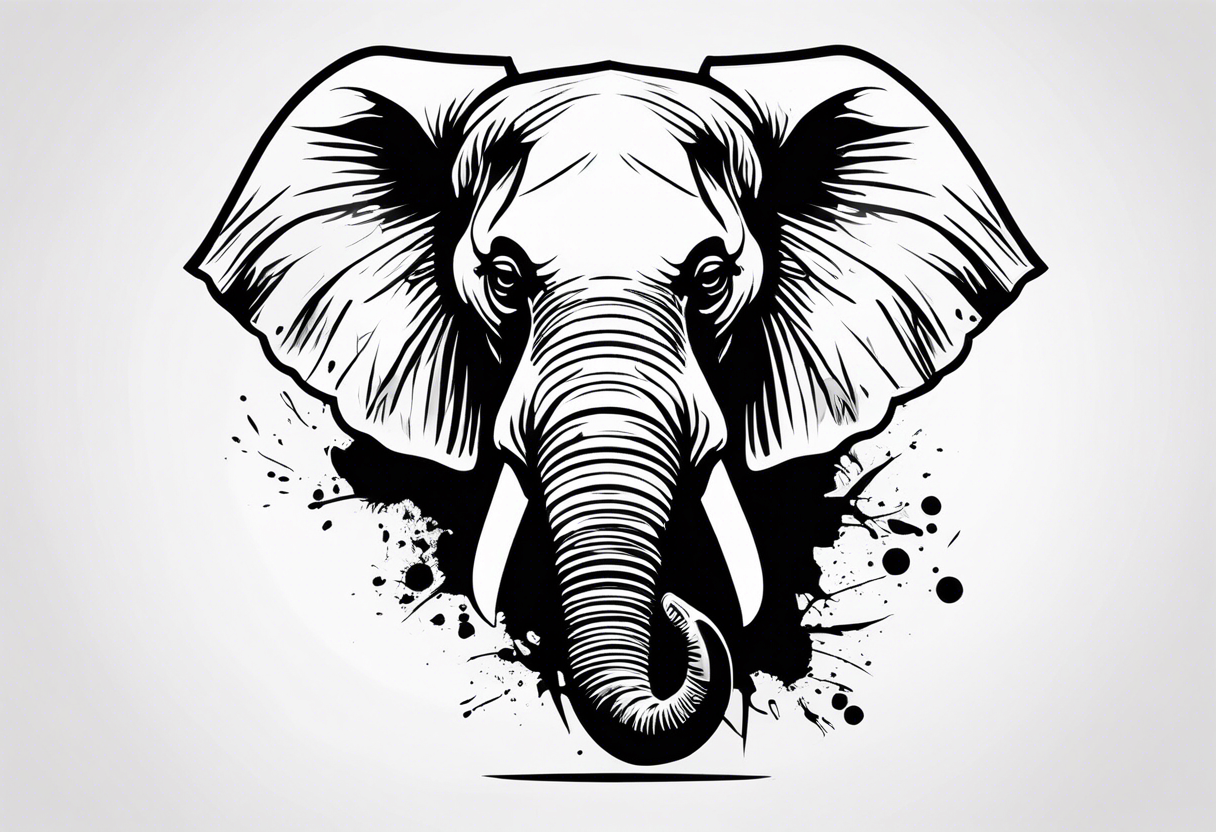 Angry elephant tattoo idea