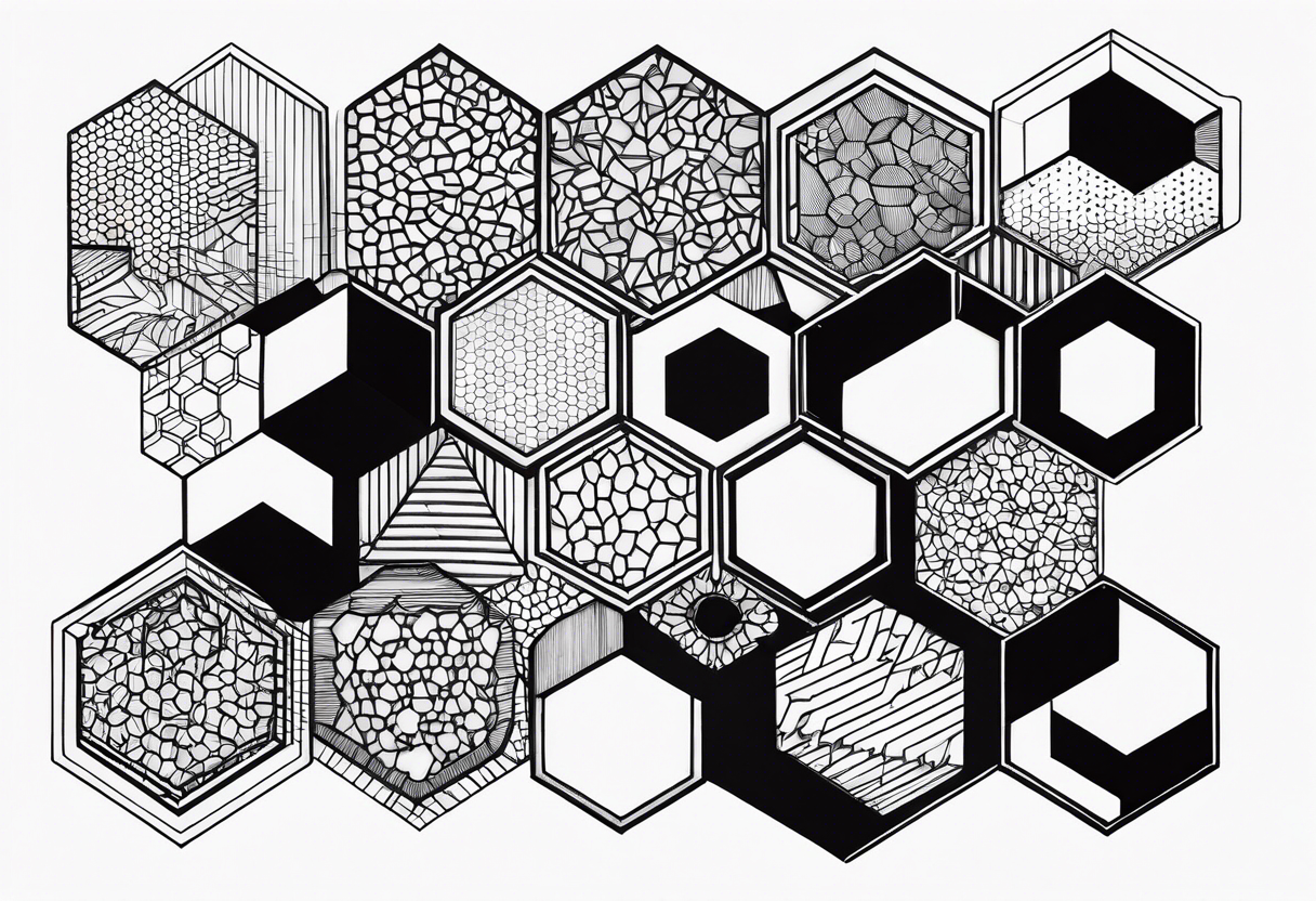 Hexagons in honeycomb pattern tattoo idea