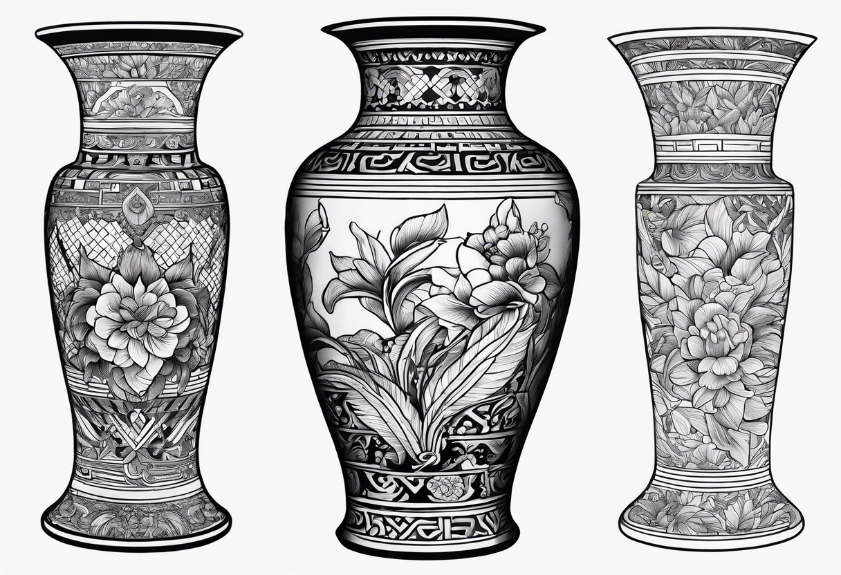 A ming vase with banana tattoo idea