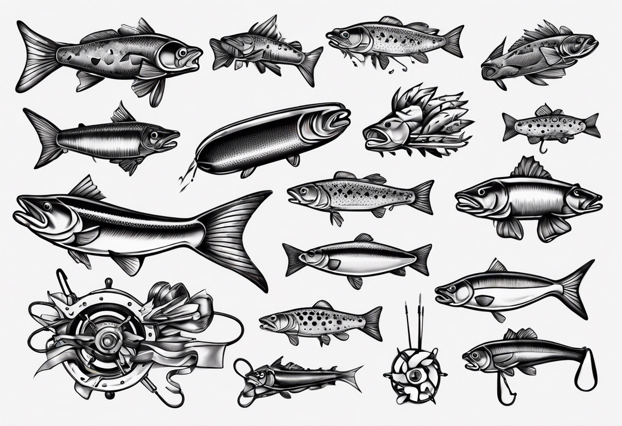 Canada fishing lure engine tattoo idea