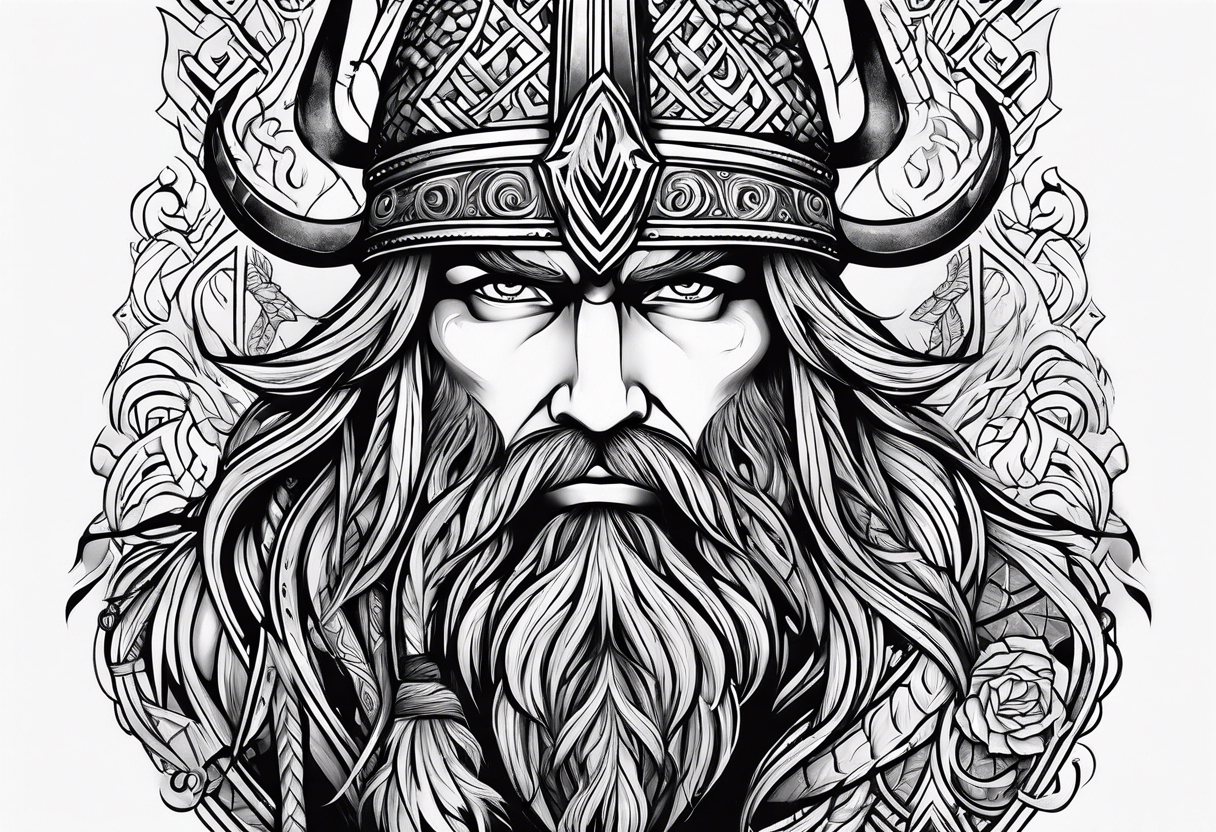 viking hunter tattoo idea