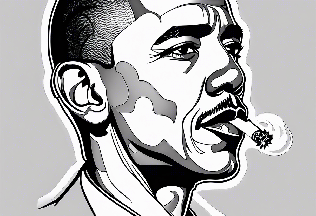 obama smoking cigarette tattoo idea