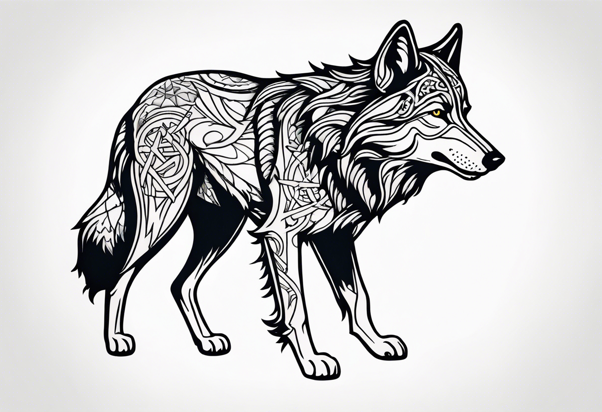 Irish wolf tattoo idea