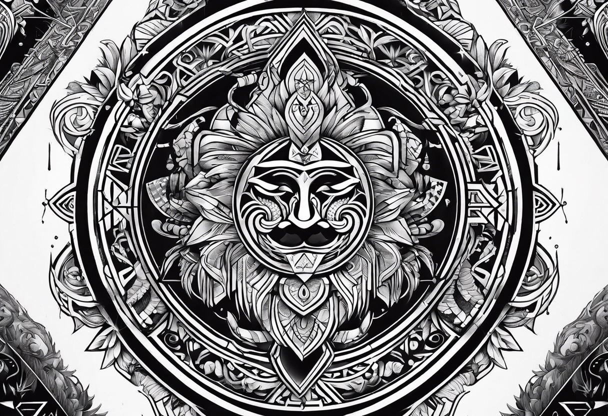 gods of Scandinavian mythology and runes tattoo idea