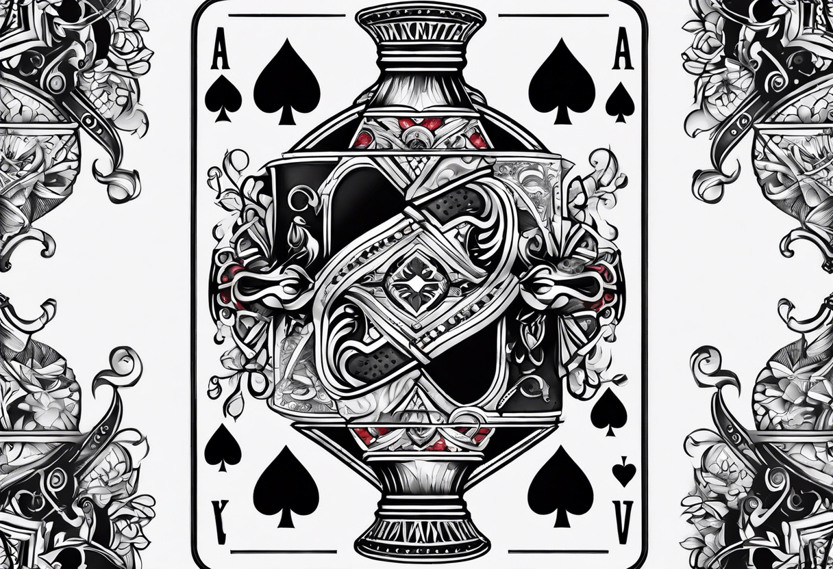 3 pieces of king of spades and 1 queen of hearts tattoo idea