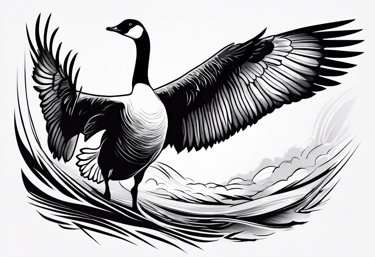 fighting canadian goose tattoo idea