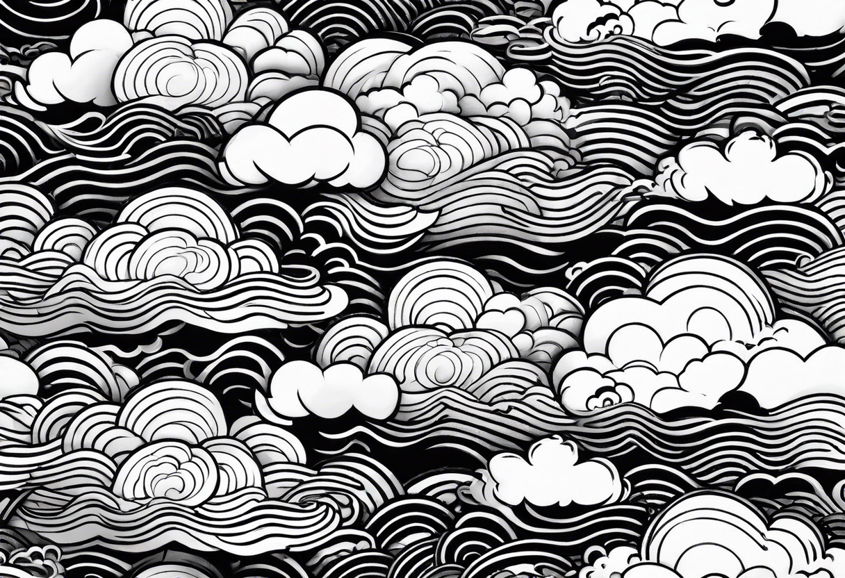 clouds repeating pattern tattoo idea