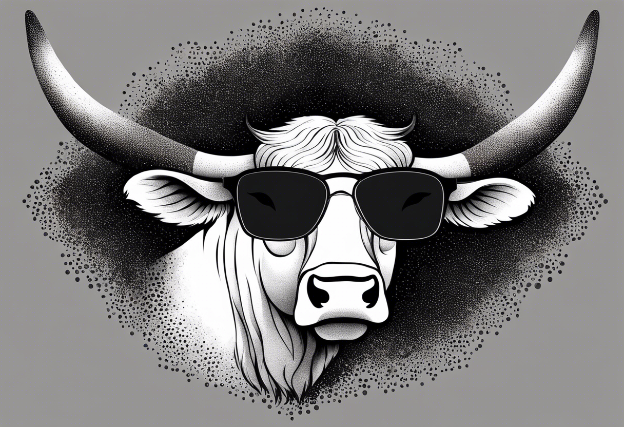 taurus with sunglasses tattoo idea