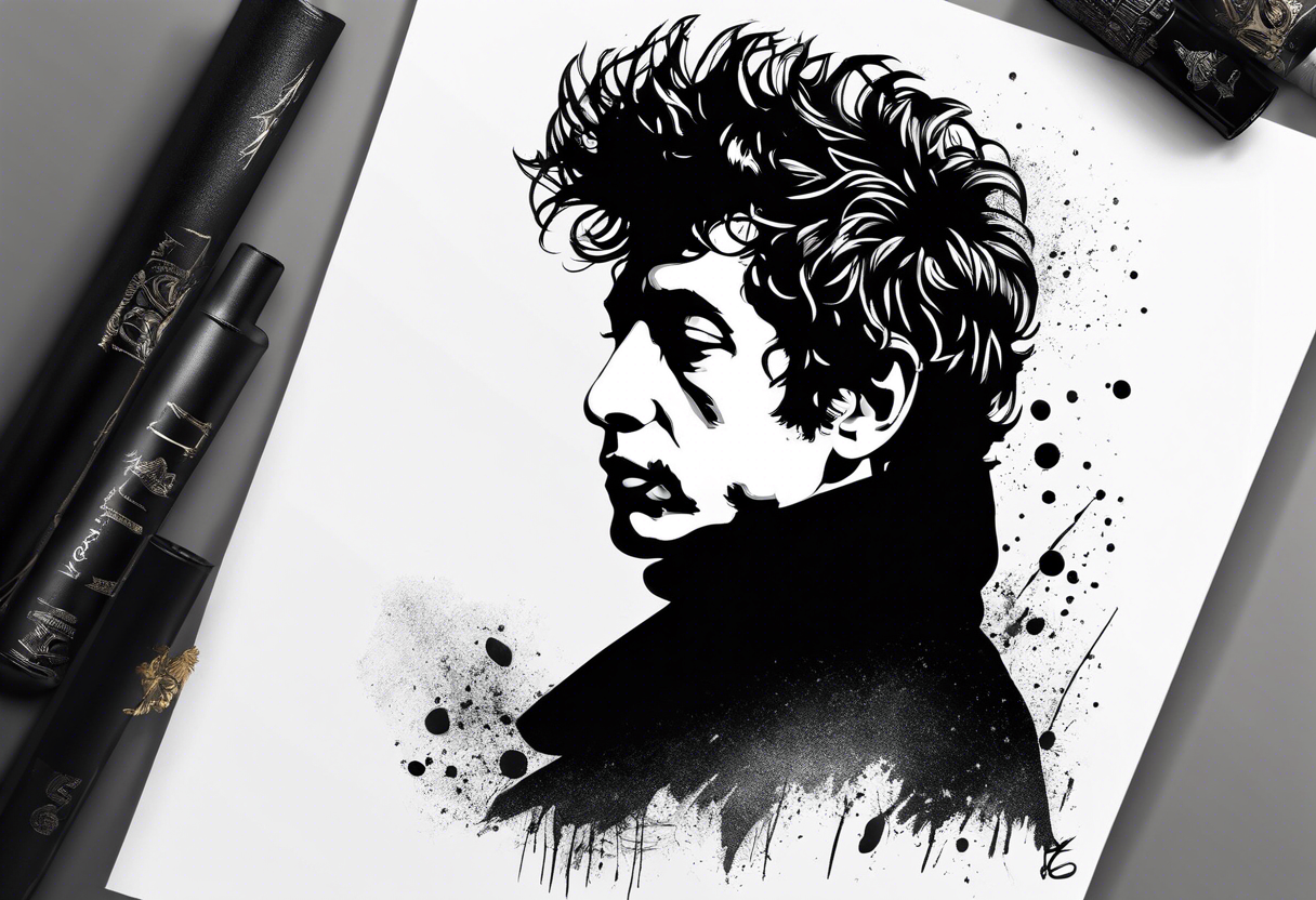 bob Dylan silhouette tattoo idea