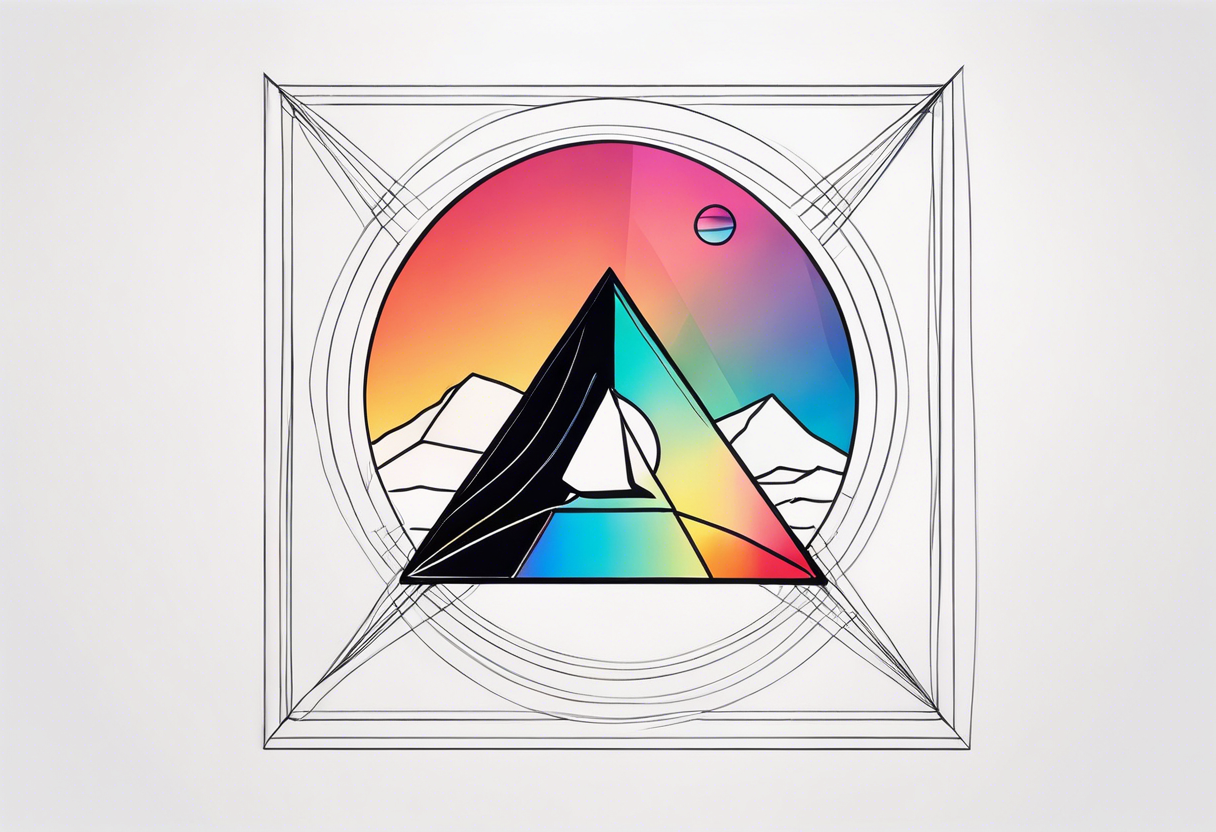 prism light similar to dark side of the moon cover tattoo idea