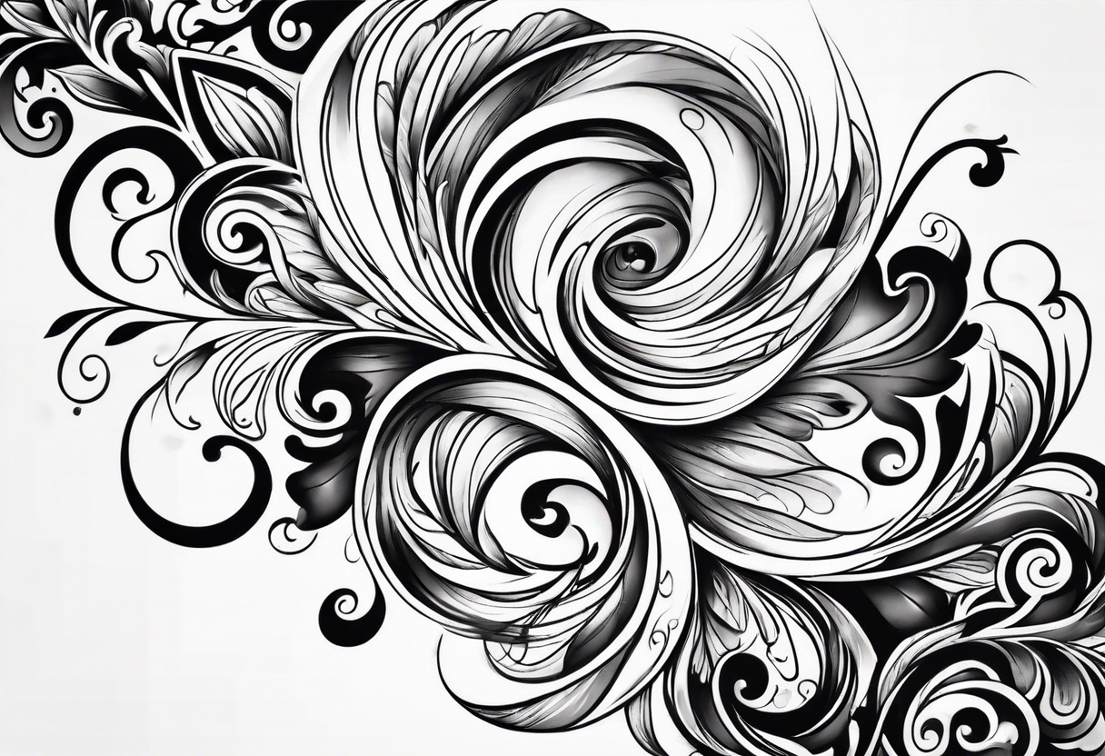 thick swirls tattoo idea