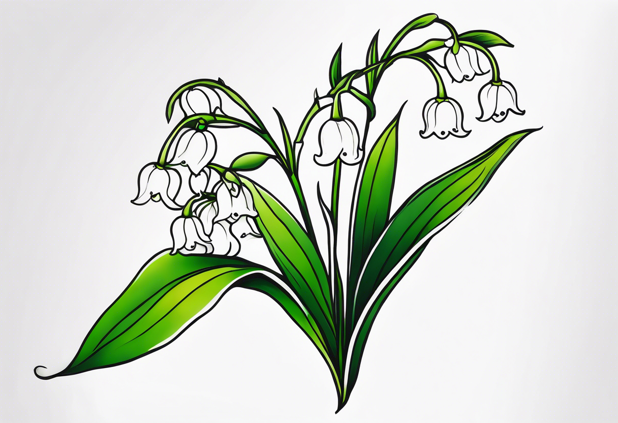 Neo traditional lily of the valley tattoo idea