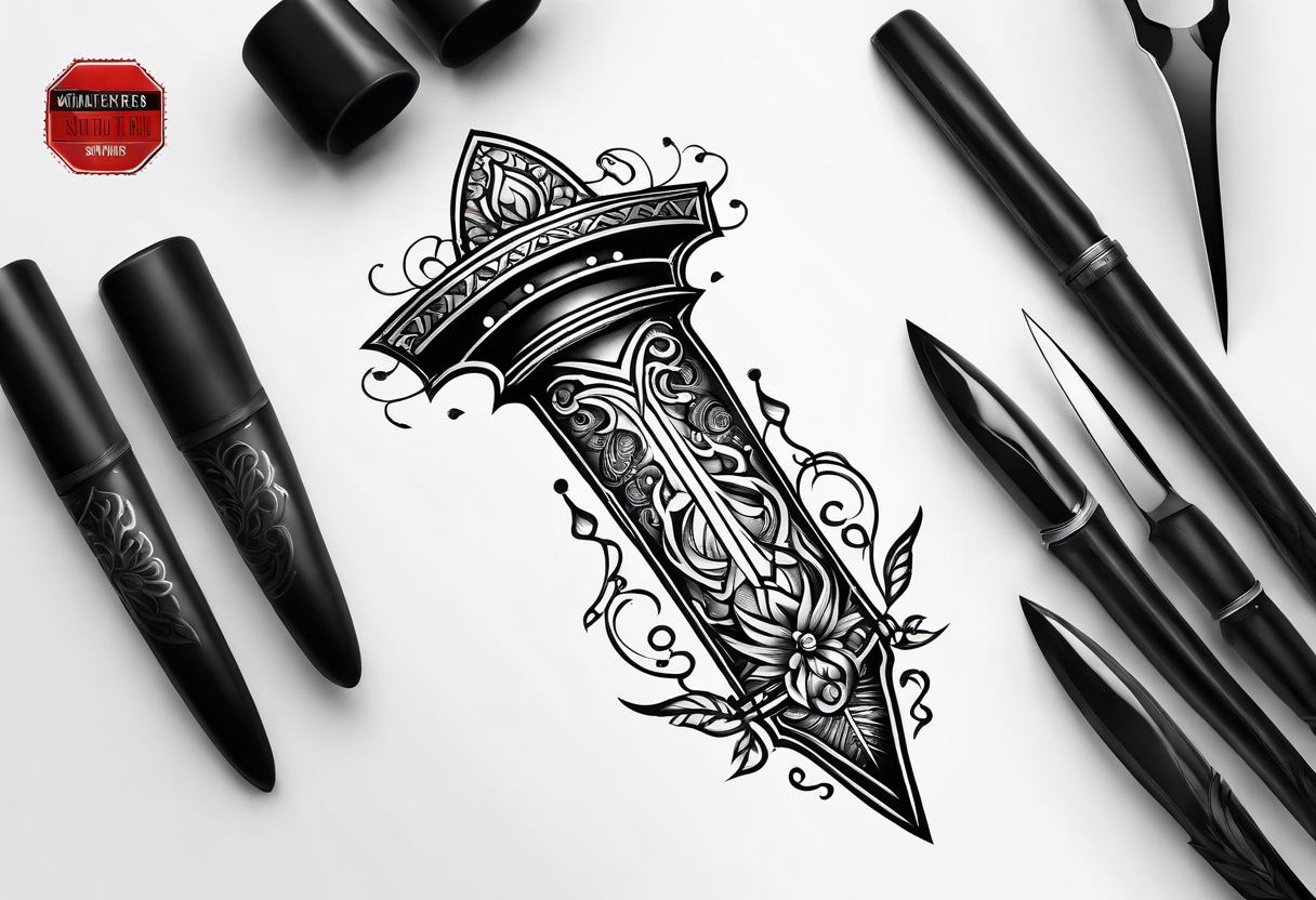 timeless dagger tattoo idea