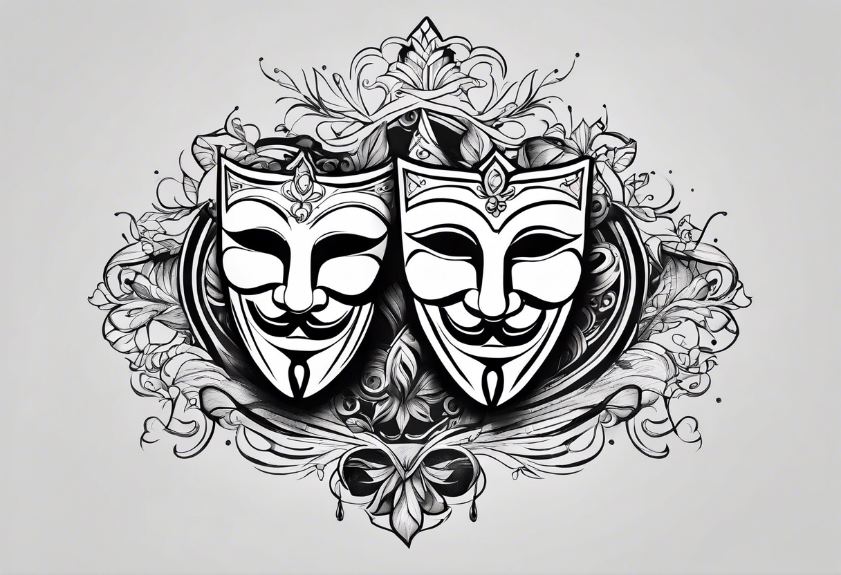 Comedy and Tragedy masks tattoo idea