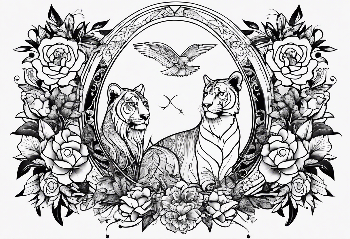 A tattoo representing the meaning of my childrens names , Heidi, Leo and Florence tattoo idea