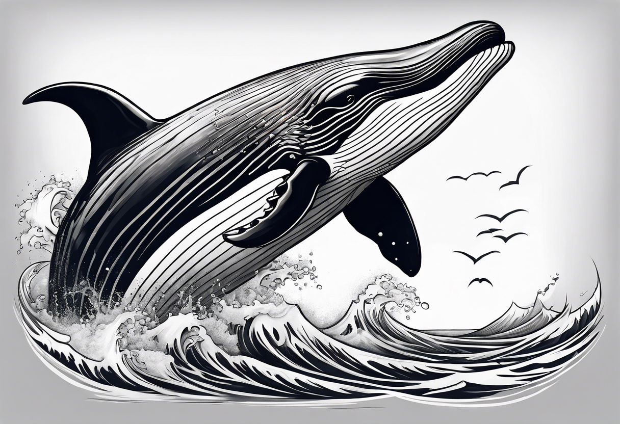 Backwards Breaching North Pacific humpback whale tattoo idea