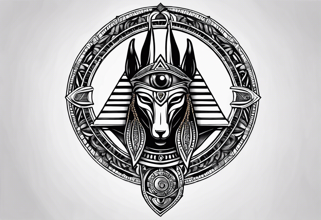 anubis eye of ra ankh tattoo idea