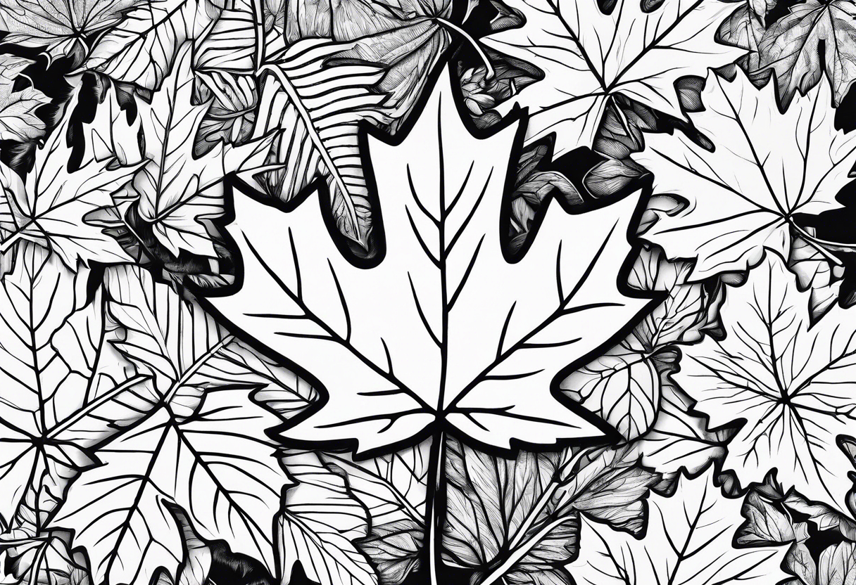 single maple leaf tattoo idea