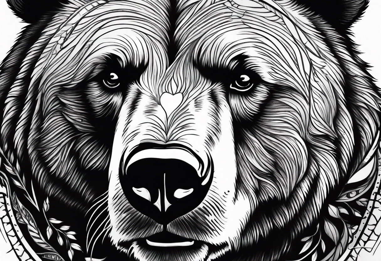 Bear face tattoo idea