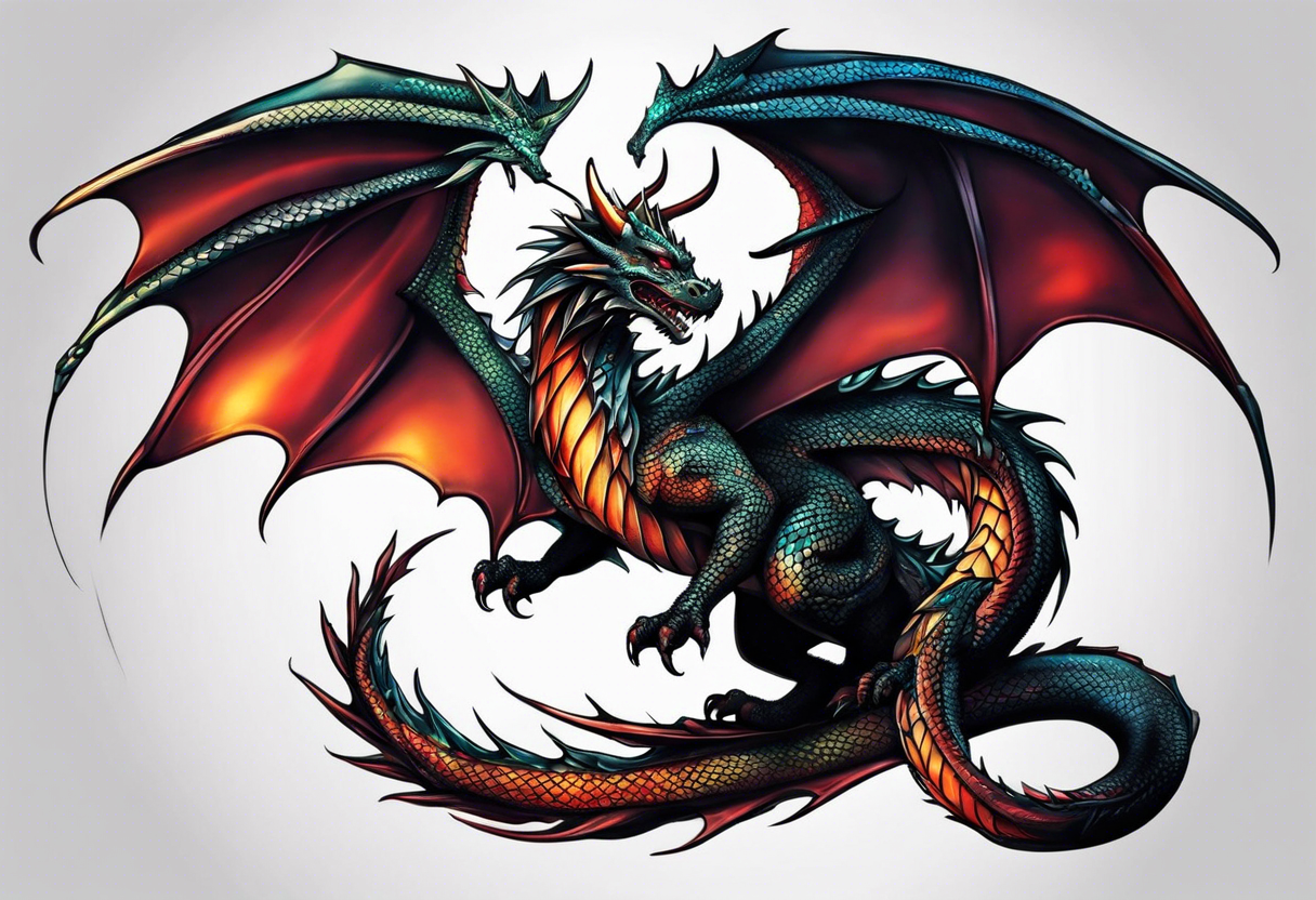 Dragon knee tattoo tattoo idea