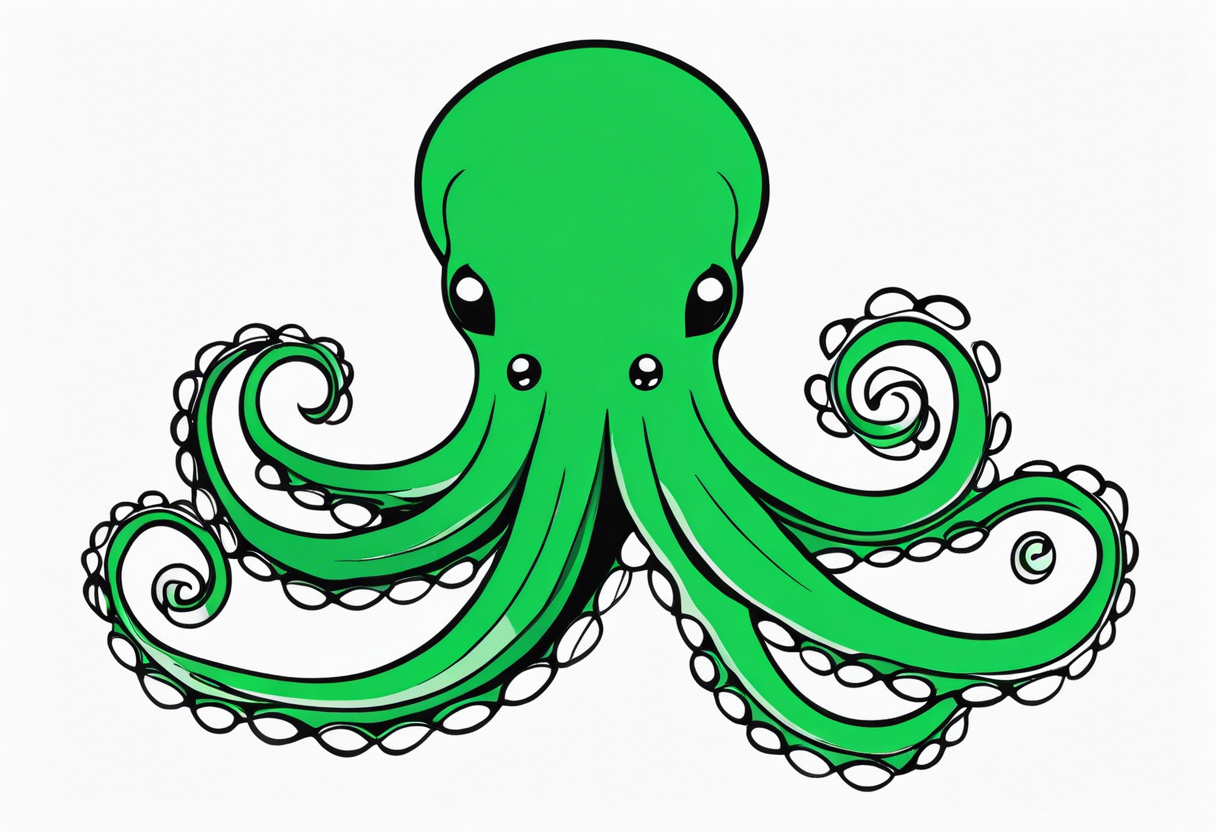 Electric octopus peaceful green tattoo idea