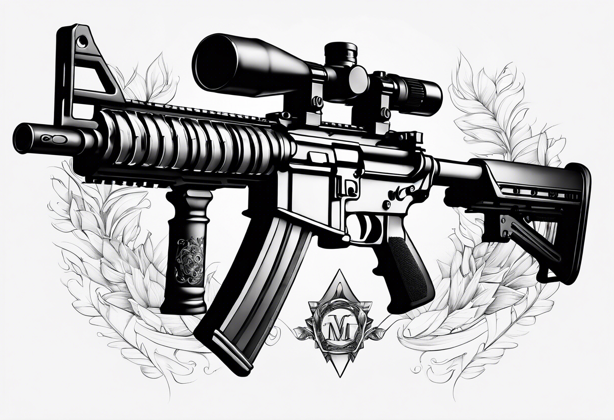 Crossed Fire Ax and M4 Rifle Dog Tags Tattoo Digital Art by Aloysius  Patrimonio - Pixels