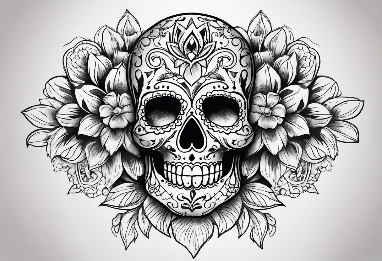 Sugar skull tattoo idea