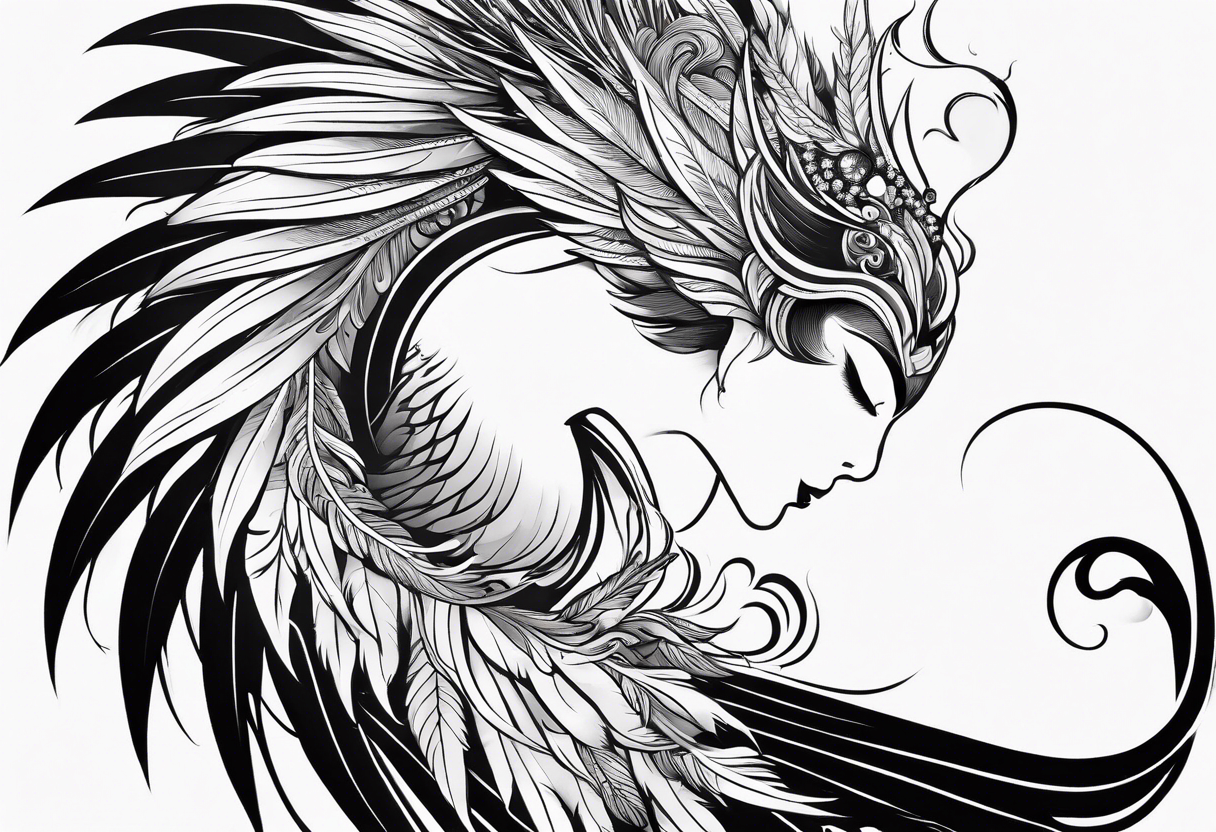 graceful asian style phoenix with extra long tail feathers and a long neck and large feathers
arm tattoo tattoo idea