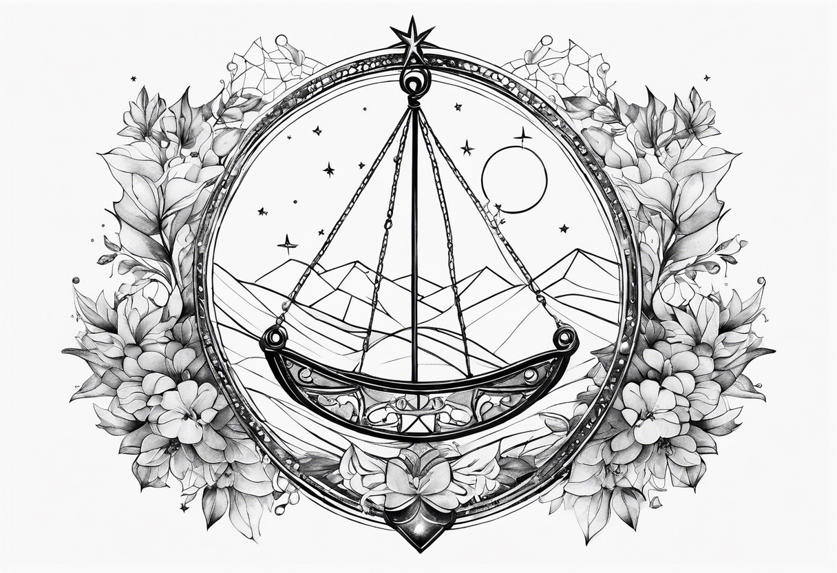 Geometric libra with constellation tattoo idea