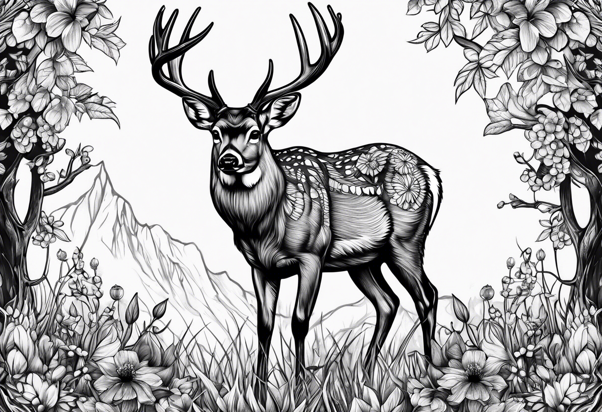 buck and fawn tattoo idea