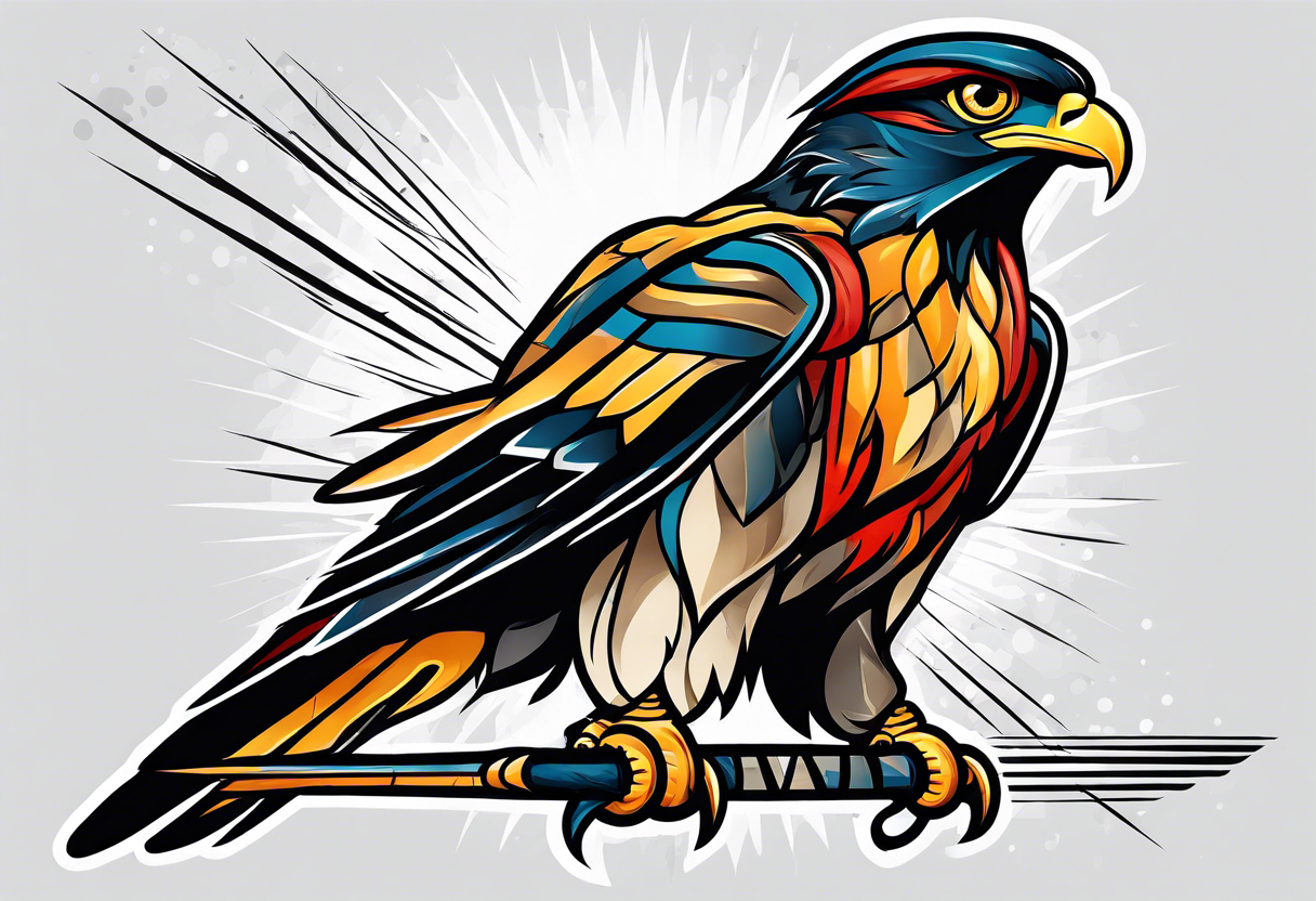 Star hawk tattoo idea