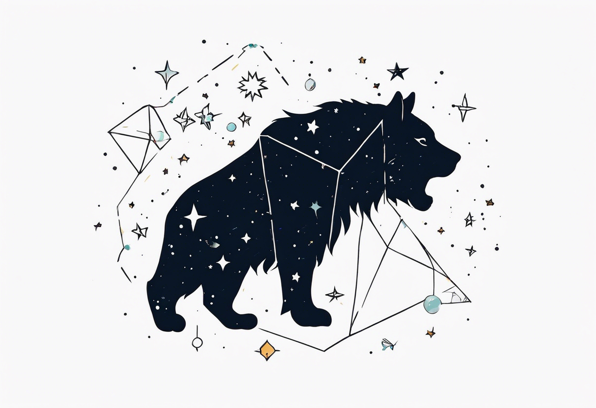 constellations Ursa Major plus Leo Minor plus Lynx in a galaxy tattoo idea