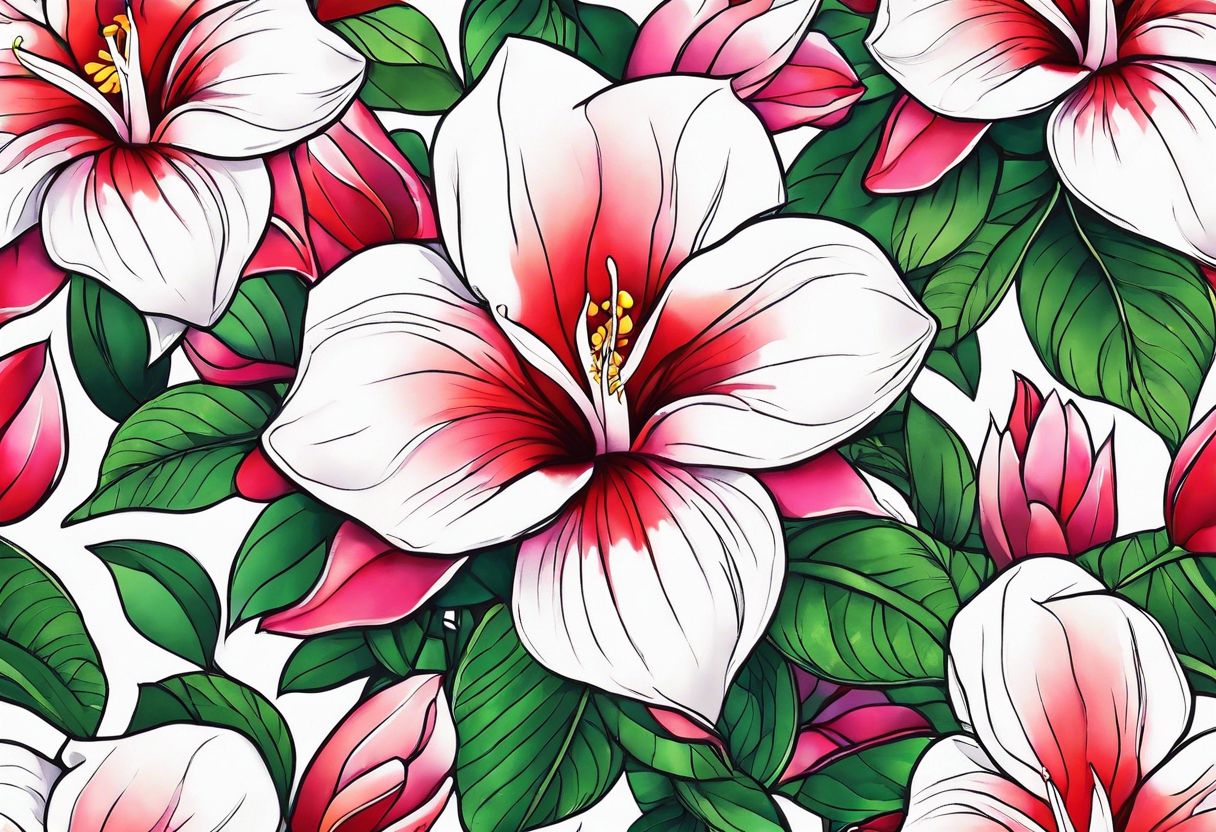 Mandevilla flowers tattoo idea